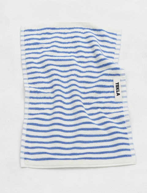 Tekla Terry Towel Striped Coastal Blue