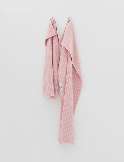 Tekla Terry Towel Shaded Pink Stripes