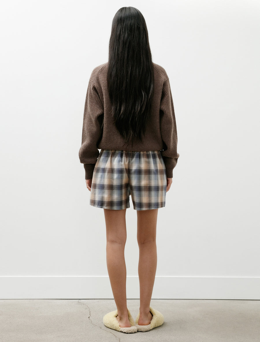 AURALEE Flannel Boxer Shorts Dawn Checks - Image 3