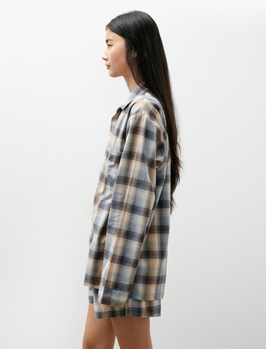AURALEE Flannel Pyjama Shirt Dawn Checks - Image 6