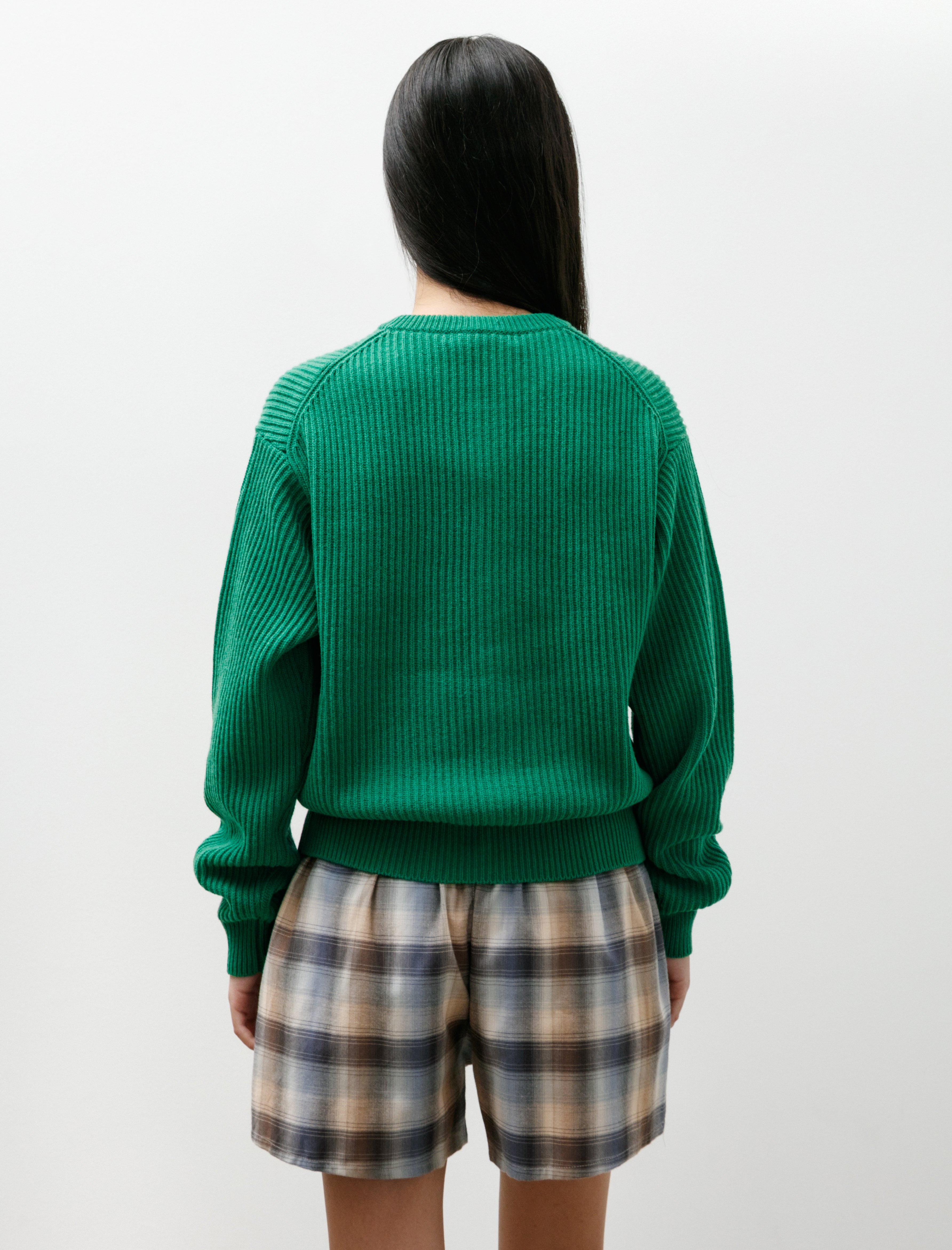 AURALEE x TEKLA Cashmere Crewneck Cardigan Forest Green