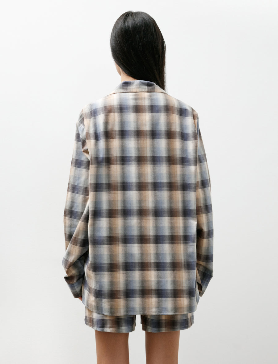 AURALEE Flannel Pyjama Shirt Dawn Checks - Image 4