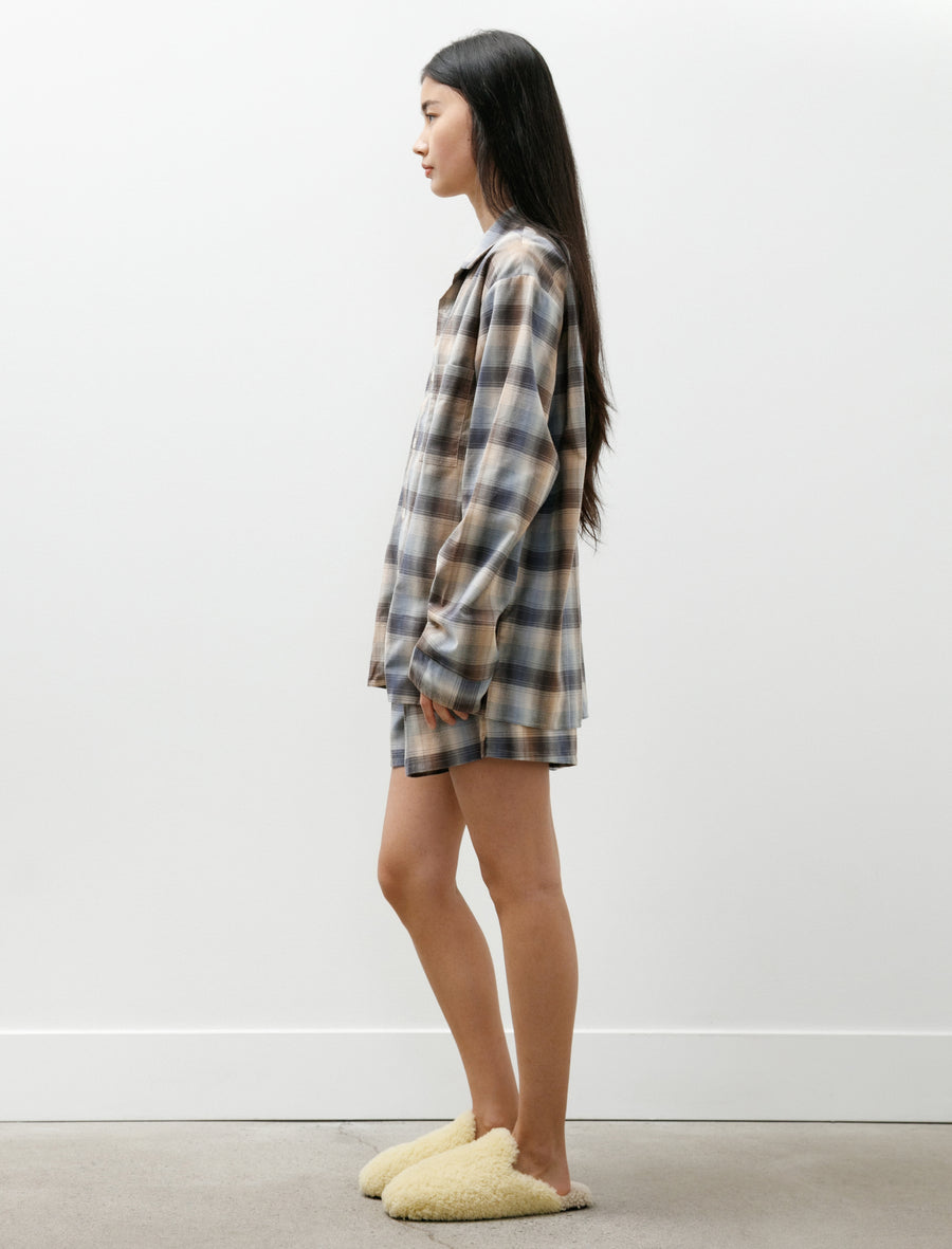 AURALEE Flannel Pyjama Shirt Dawn Checks - Image 10