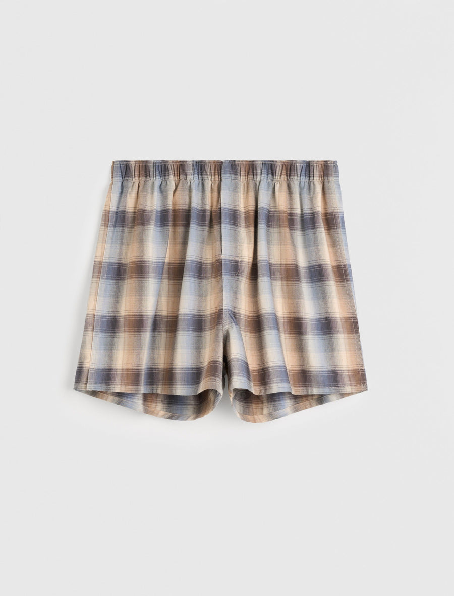 AURALEE Flannel Boxer Shorts Dawn Checks - Image 1