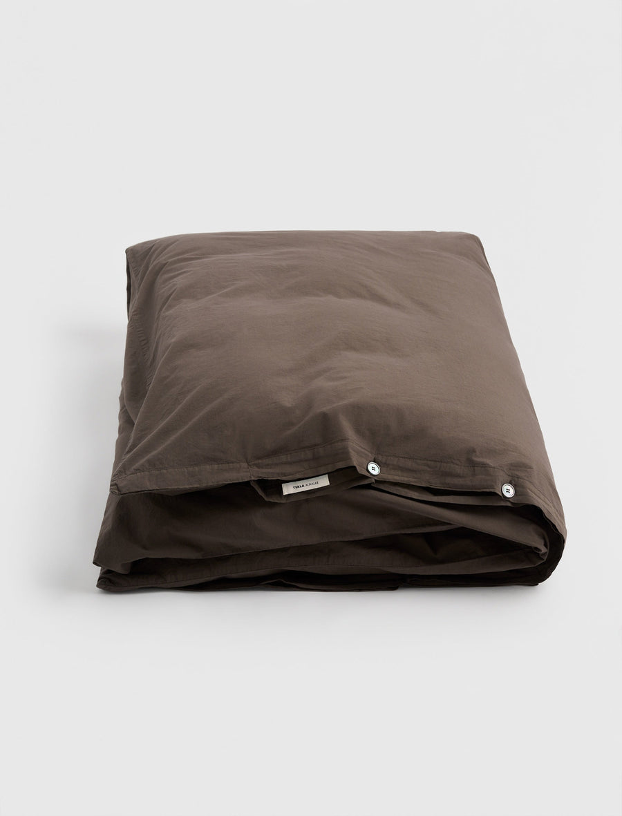 AURALEE Double Duvet Cover Soil Brown - Image 1
