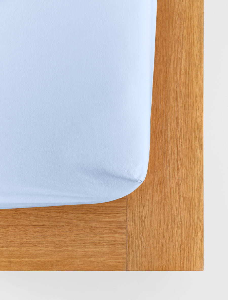 Percale Fitted Sheet Island Blue - Image 1