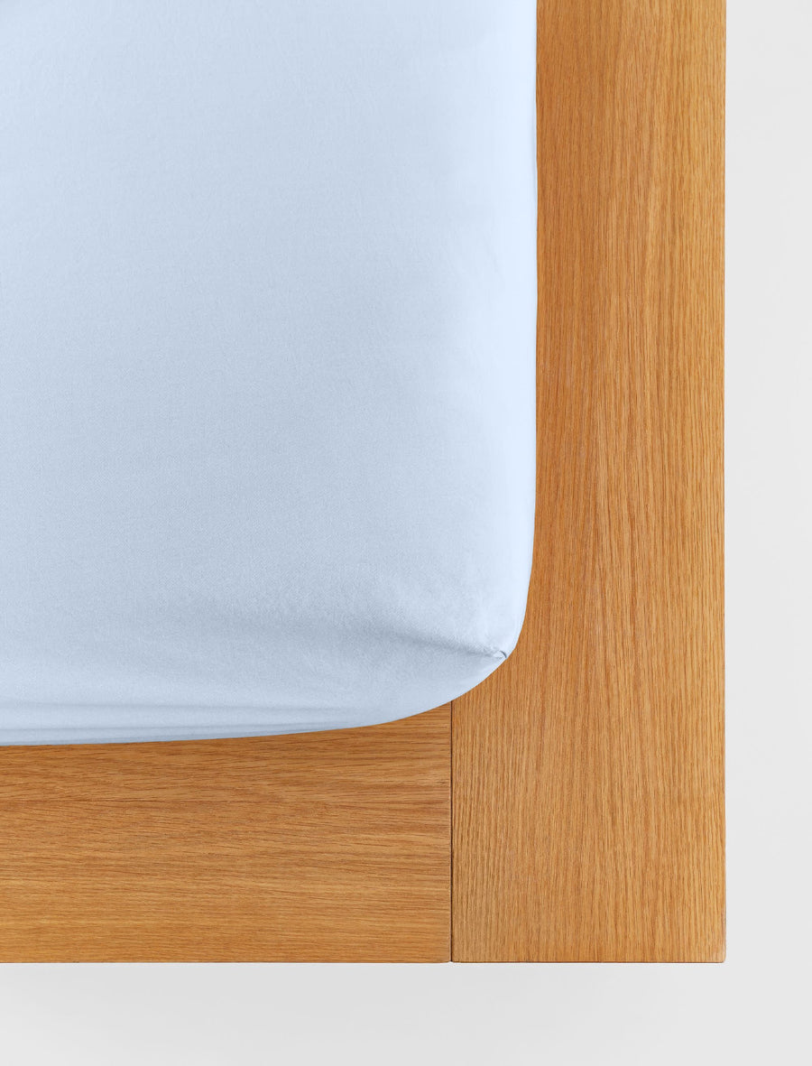 Percale Fitted Sheet Morning Blue - Image 1