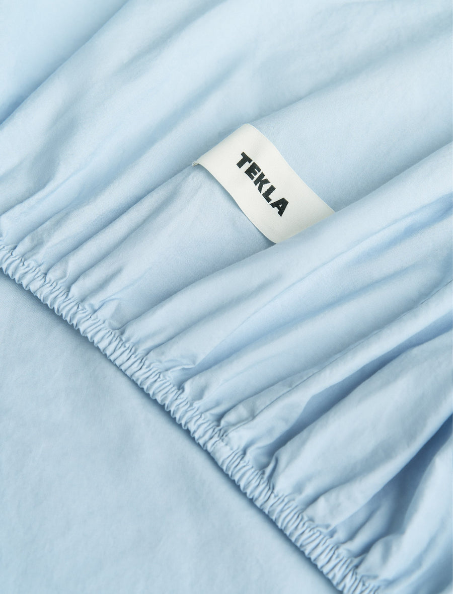 Percale Fitted Sheet Morning Blue - Image 3