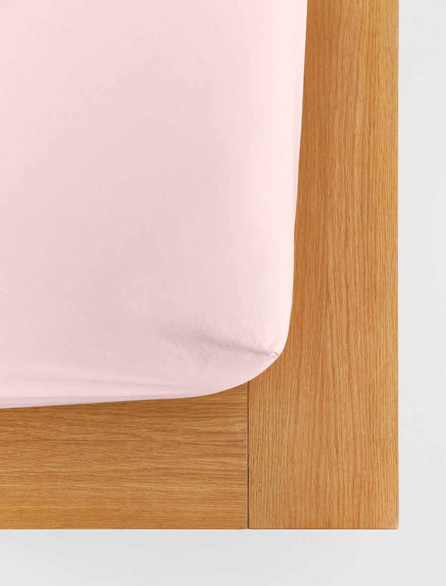 Percale Fitted Sheet Petal Pink - Image 1