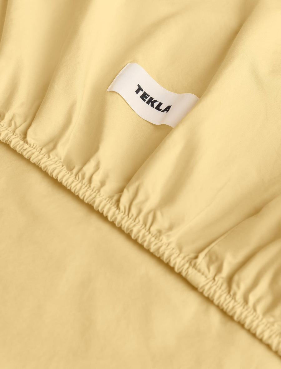 Percale Fitted Sheet Shaded Yellow - Image 3