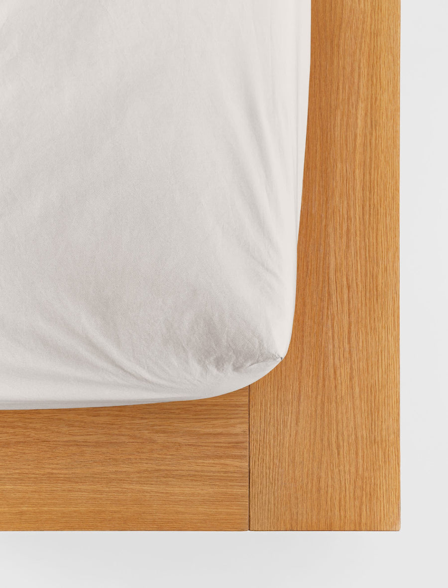 Percale Fitted Sheet Soft Grey - Image 1