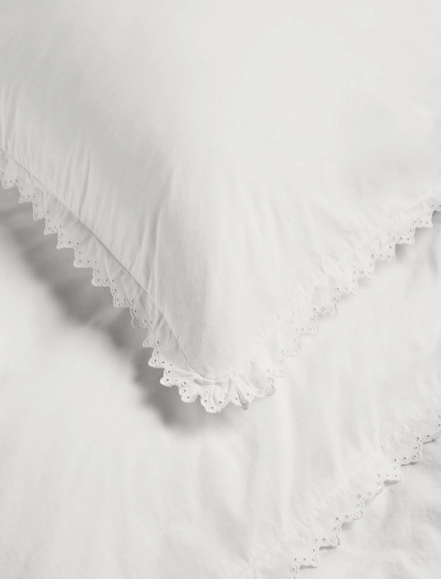 Anaïs Broderie Anglaise Pillow Sham White - Image 2