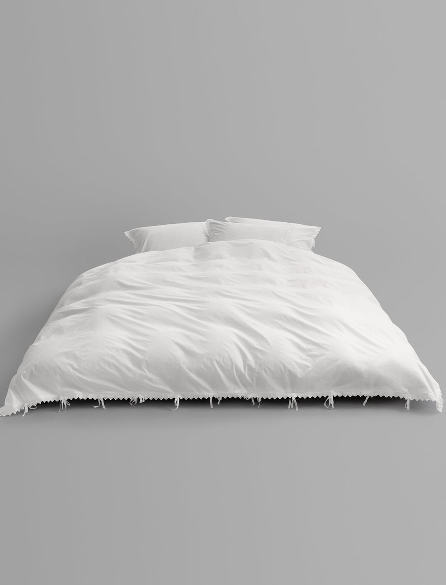 Percale Double Duvet Cover Broderie Anglaise Anais Broken White - Image 3