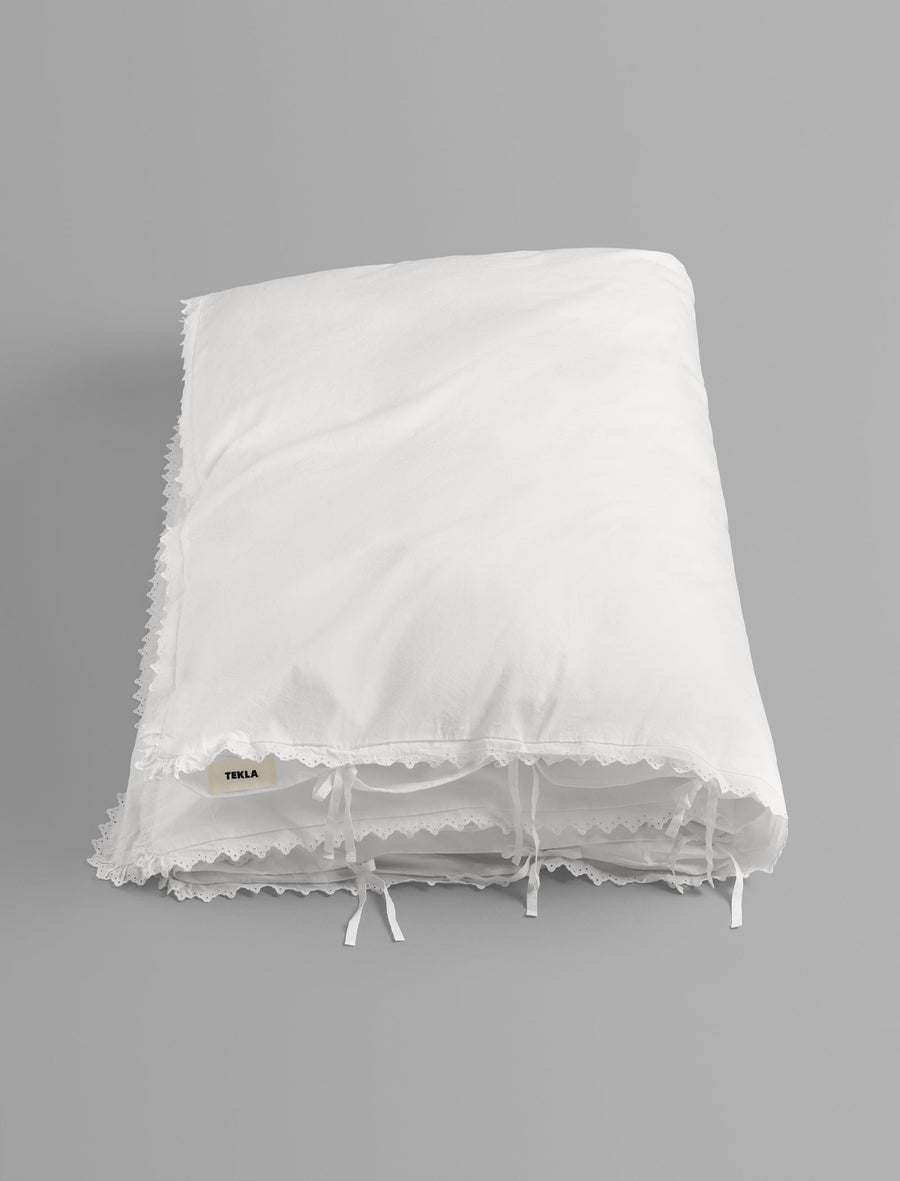 Percale Double Duvet Cover Broderie Anglaise Anais Broken White - Image 1