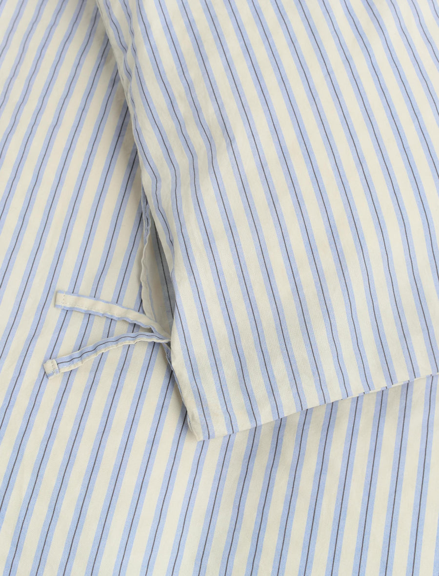 Percale Double Duvet Cover Flint Stripes - Image 3
