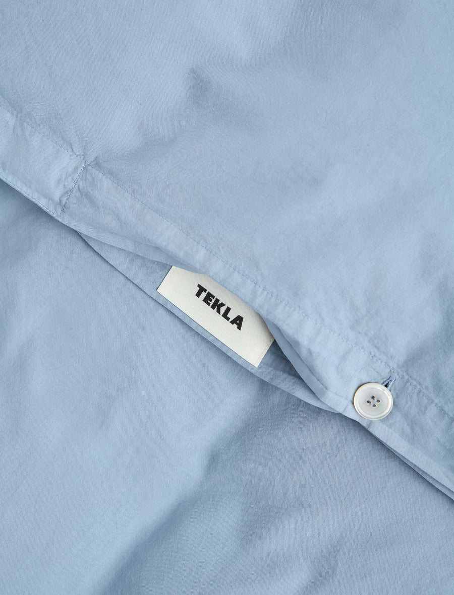 Percale Double Duvet Cover French Blue - Image 2