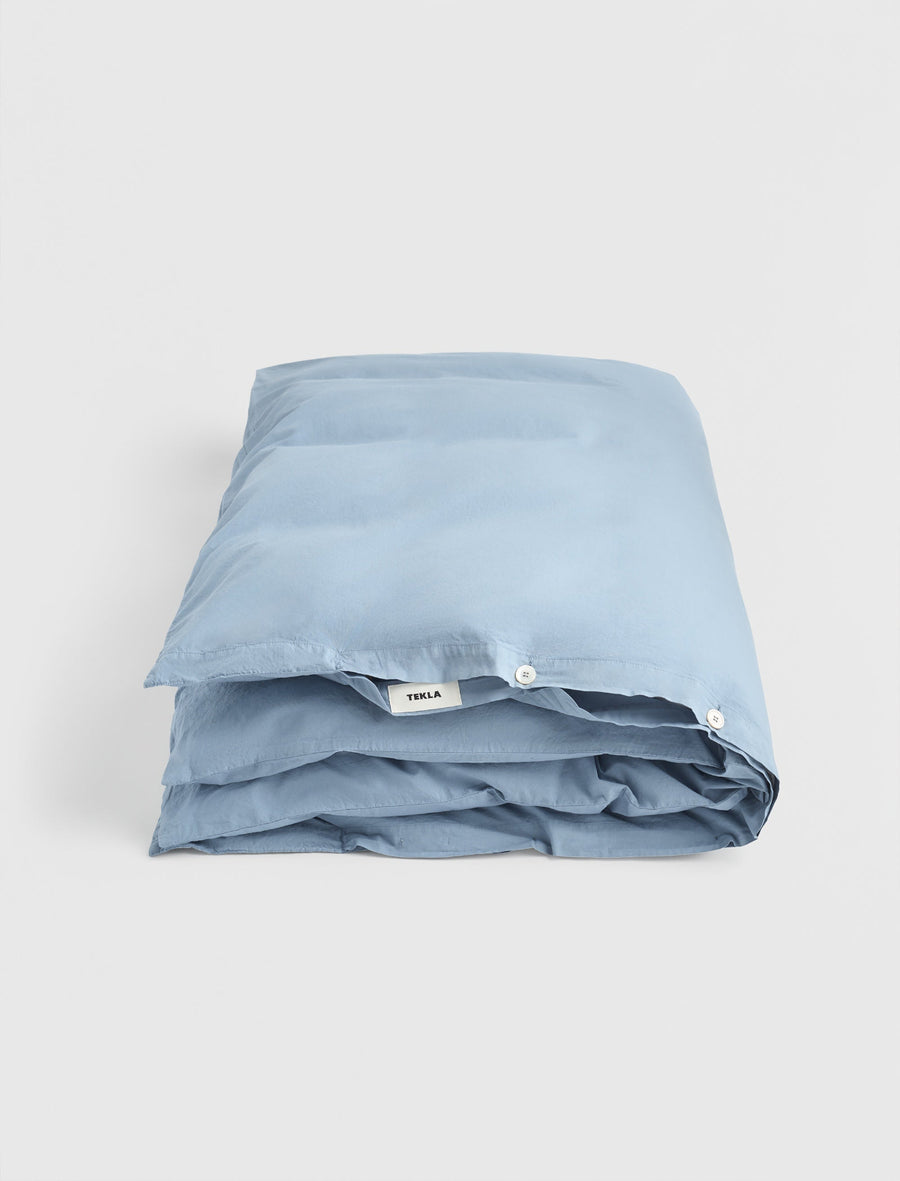 Percale Double Duvet Cover French Blue - Image 1