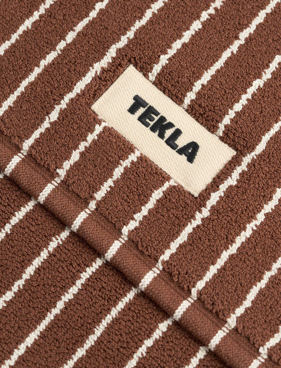 Heavyweight Cotton Bath Mat Rust Stripes - Image 2