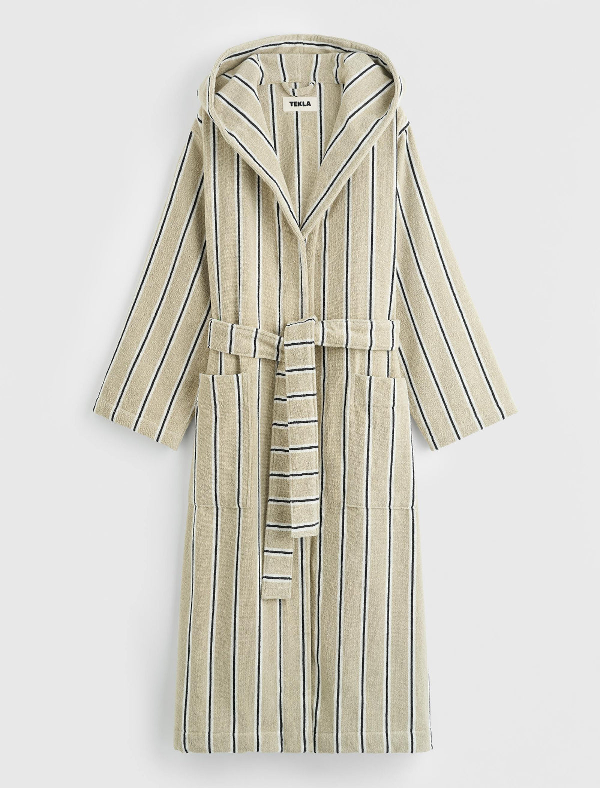Hooded Bathrobe Pebble Stripes