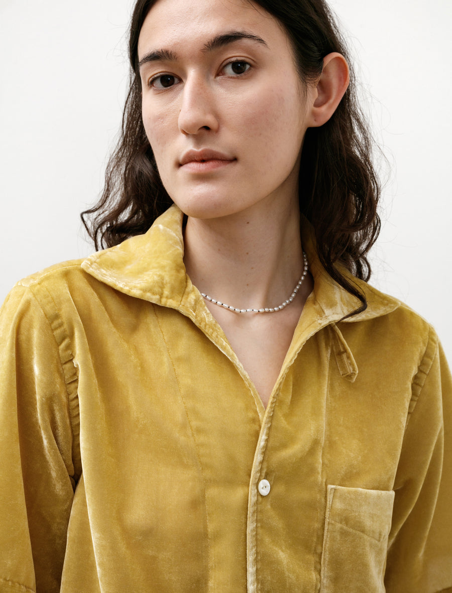 Needles Italian Collar SS Shirt Mustard Velvet – Neighbour Needles Italian Collar SS Shirt Mustard Velvet – Neighbour