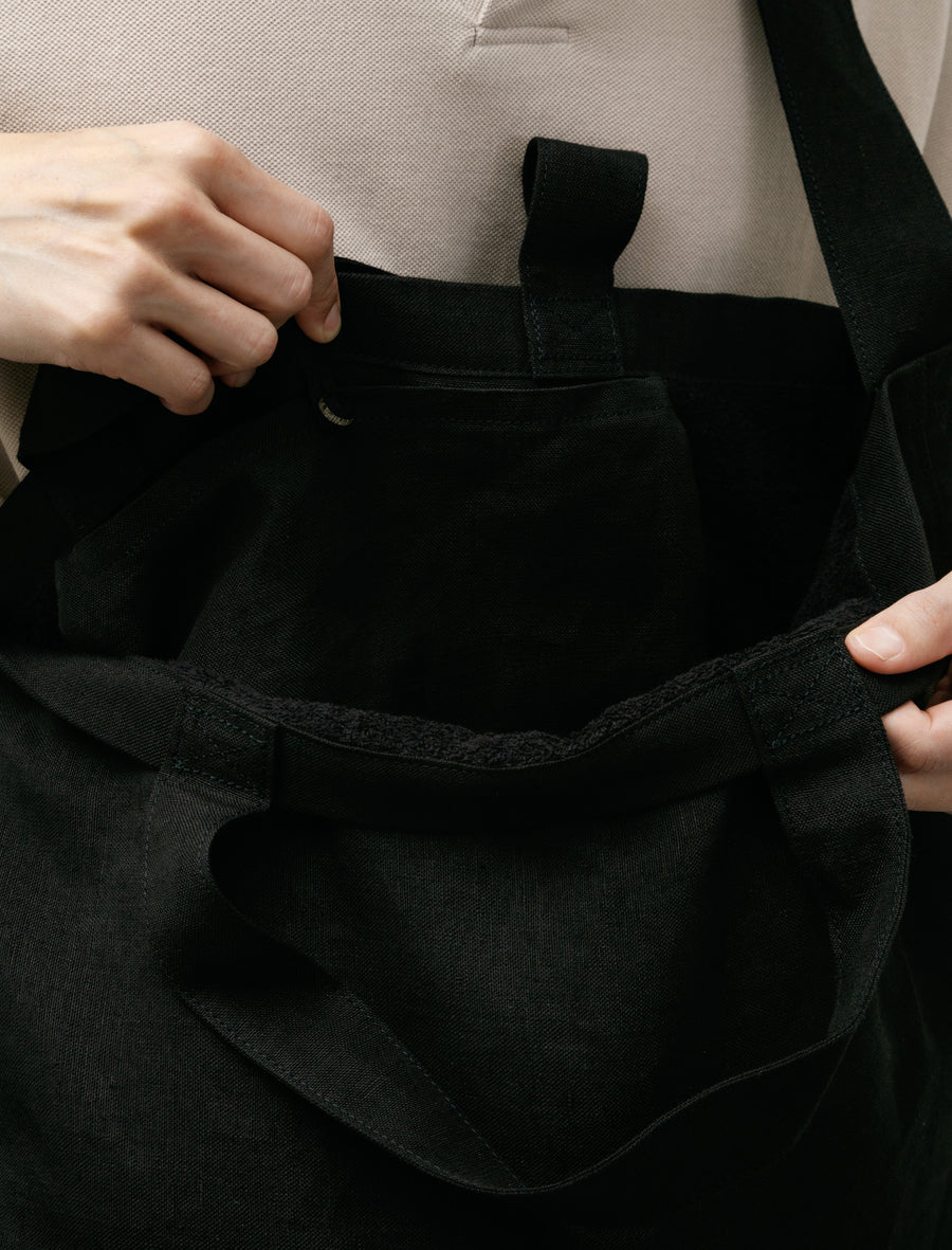 Shoulder Tote Large Hemp Cotton Black - Image 4