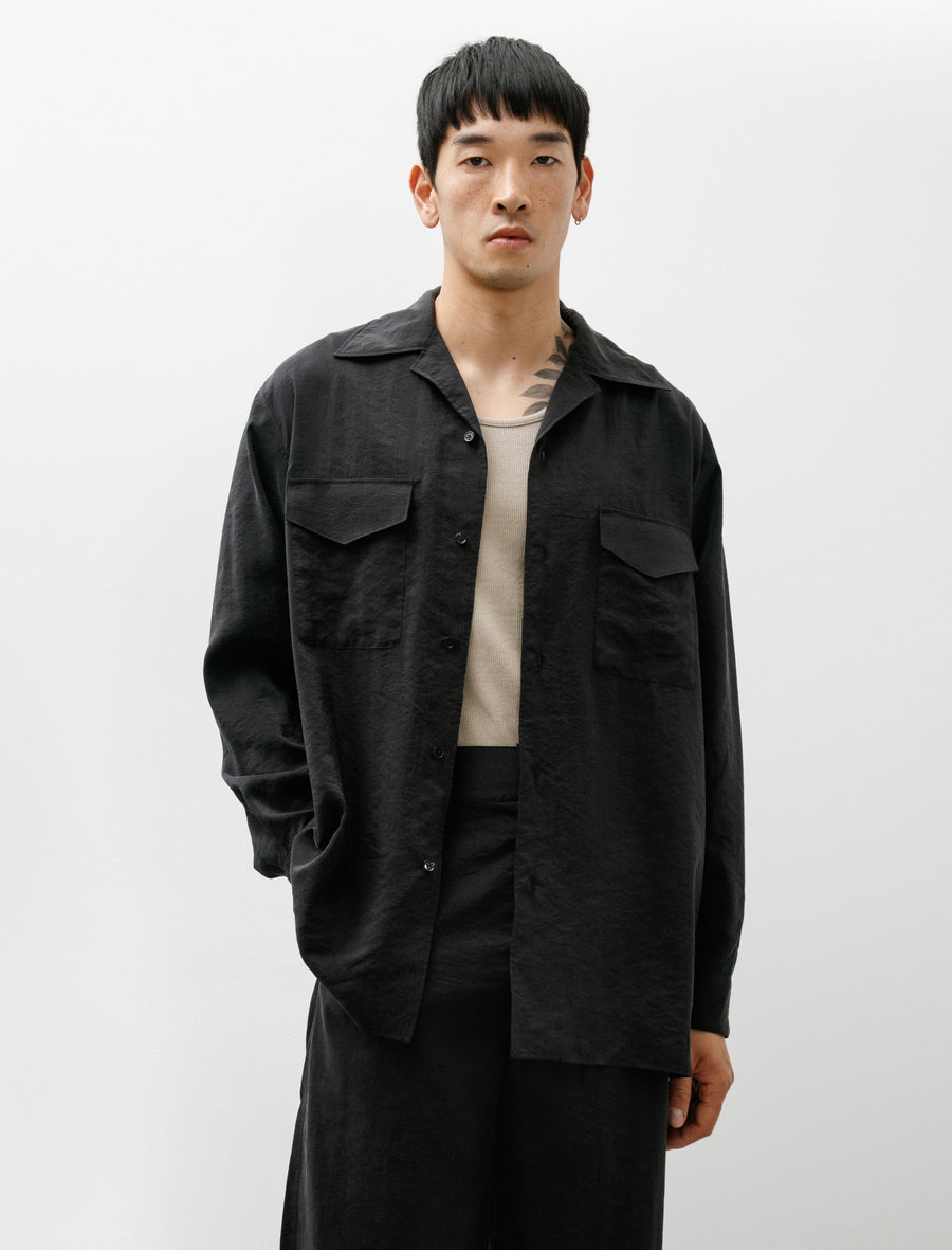 トップス LEMAIRE 22SS COVERTIBLE COLLAR LS SHIRT Lemaire Convertible Collar Shirt Black – Neighbour