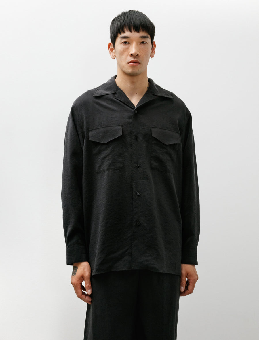 Lemaire Convertible Collar Shirt Black – Neighbour
