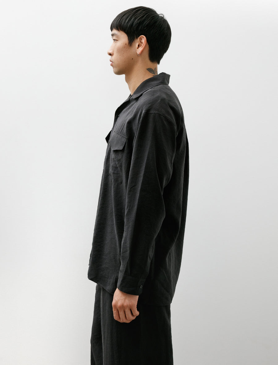 Lemaire Convertible Collar Shirt Black – Neighbour