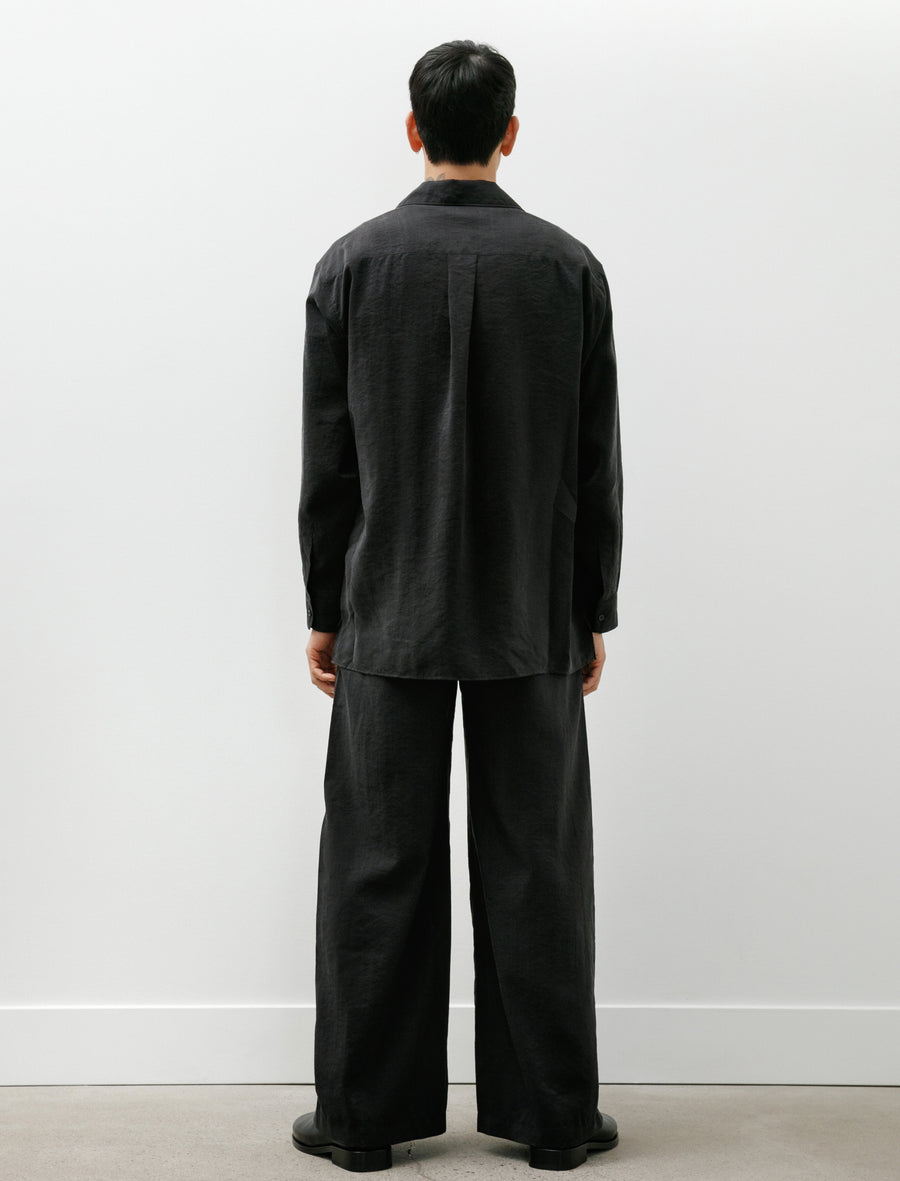 Lemaire Convertible Collar Shirt Black – Neighbour