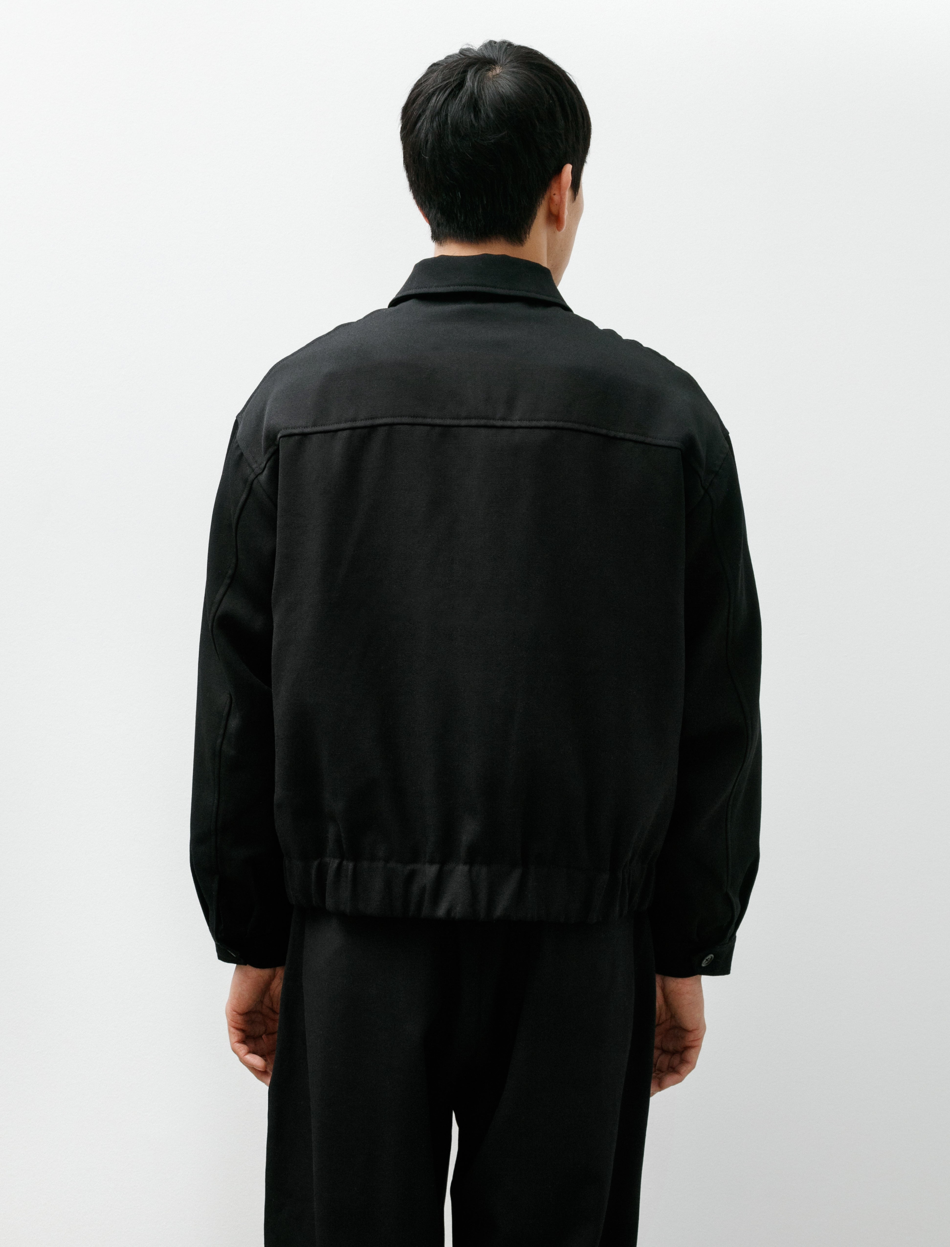 James Coward Machine Jacket Black Wool Garbardine