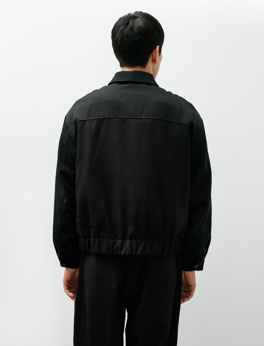 Machine Jacket Black Wool Garbardine - Image 2