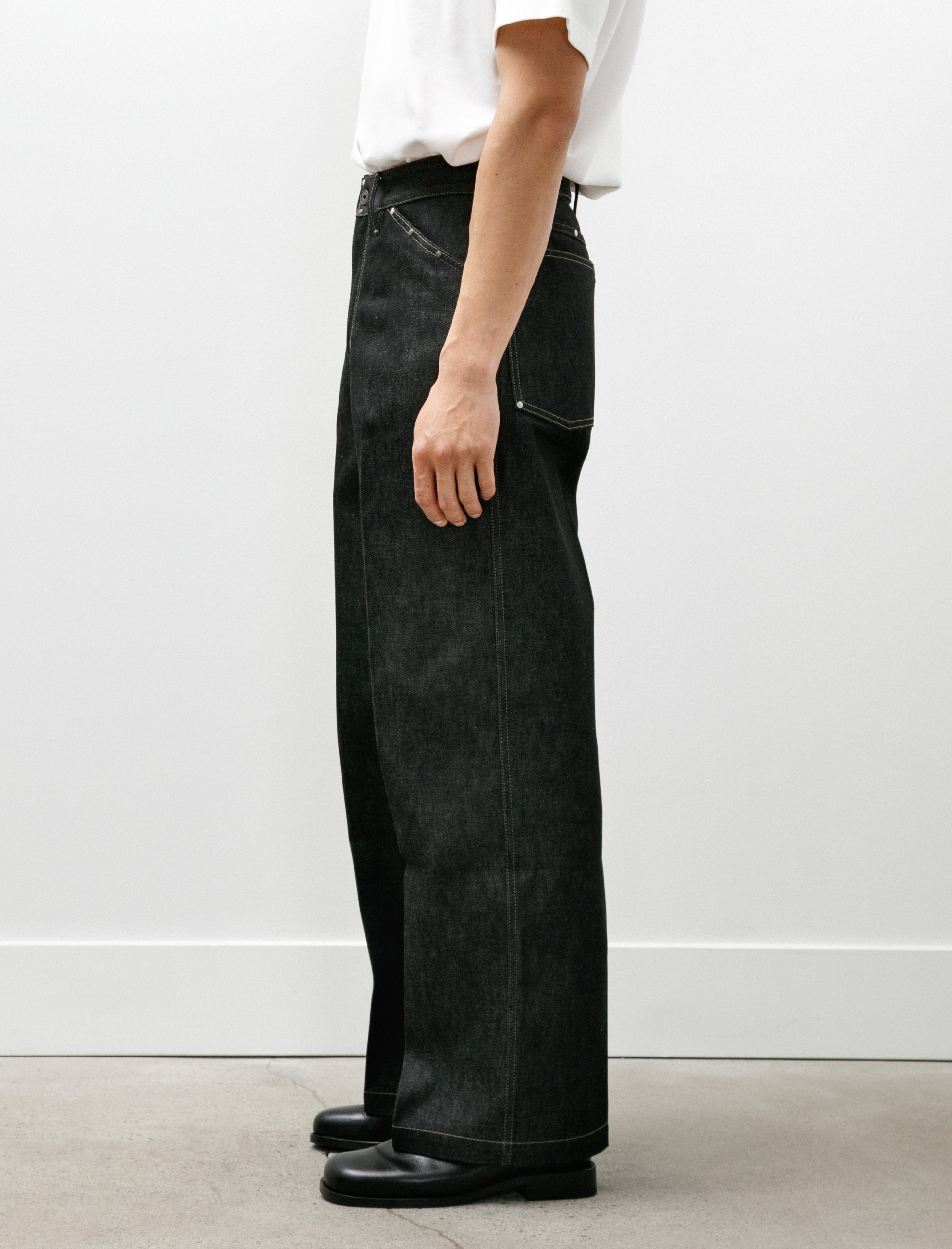 Lemaire Wide Pants with Studs Slate