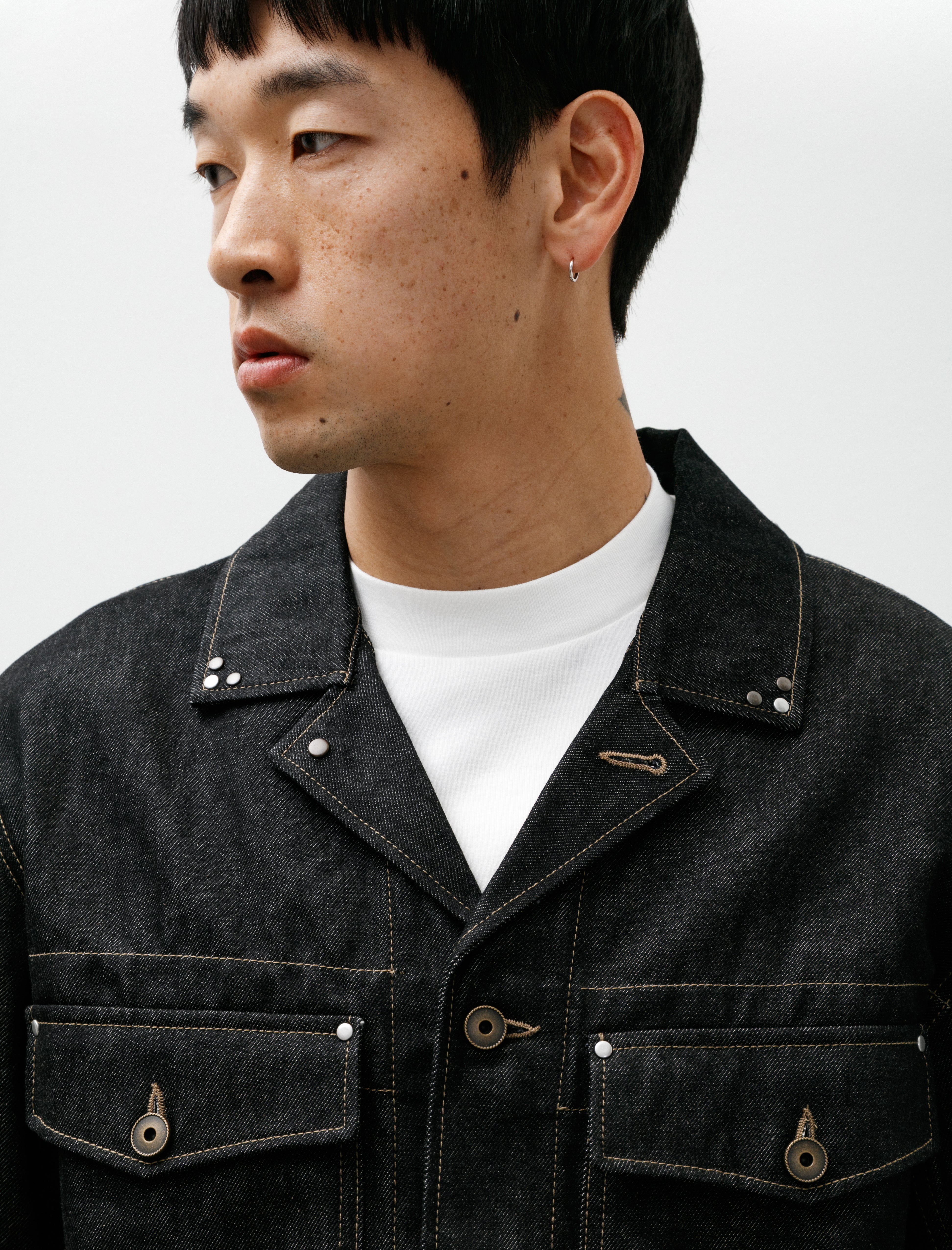 Lemaire Trucker Jacket With Studs Slate