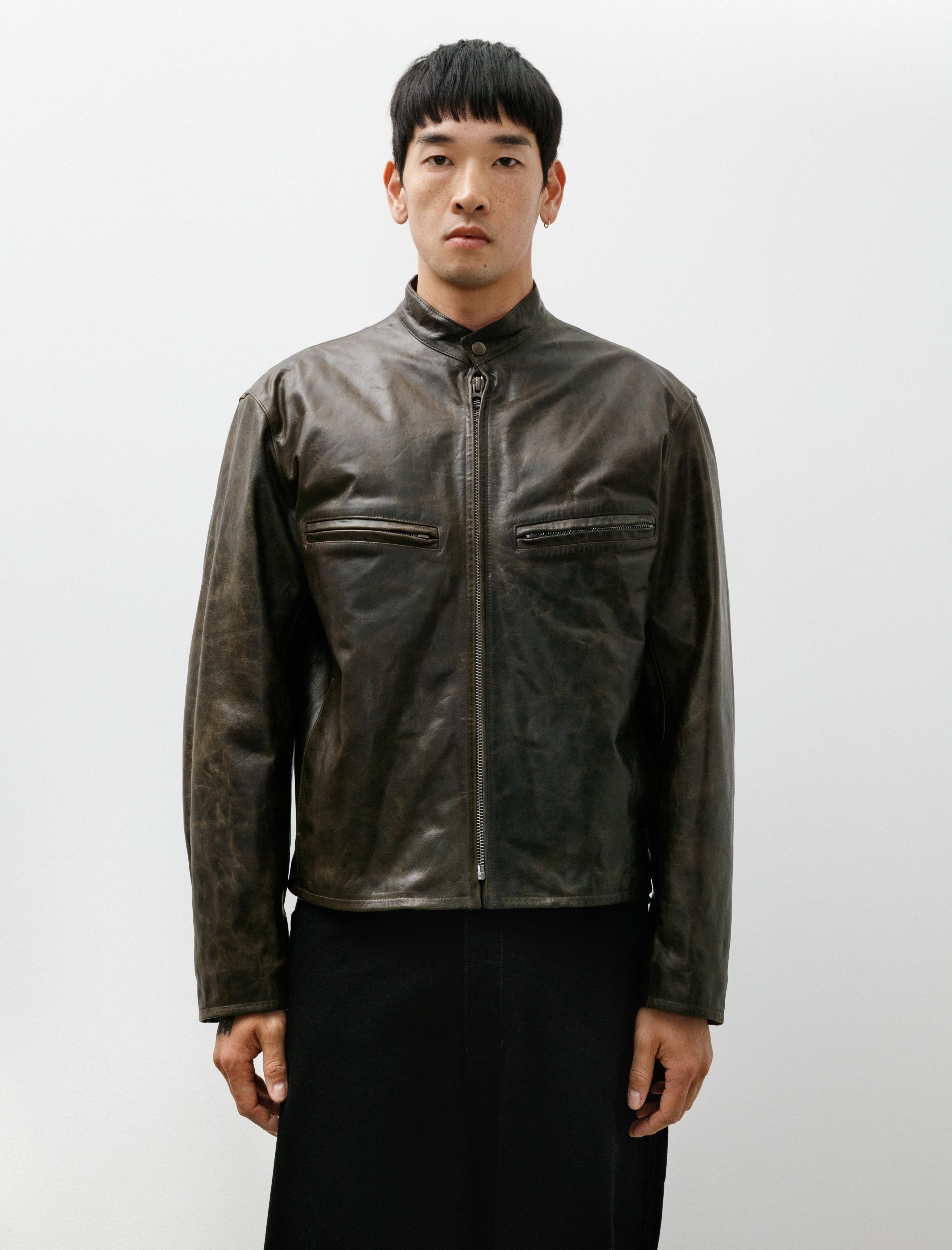 Lemaire Boxy Biker Jacket Bronze