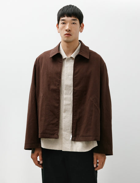 James Coward Site Jacket Dark Brown Cotton Wool Twill – Neighbour