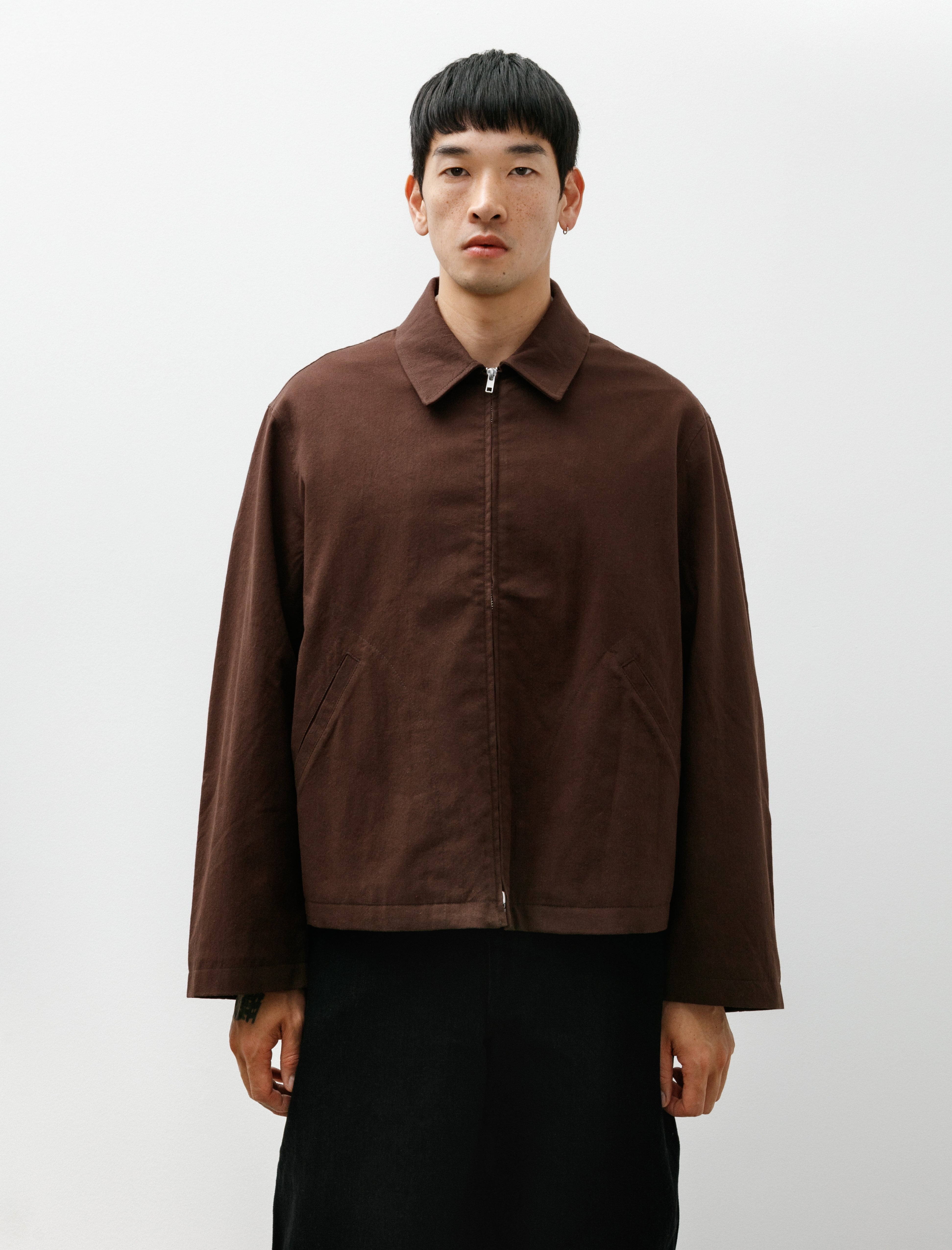 James Coward Site Jacket Dark Brown Cotton Wool Twill