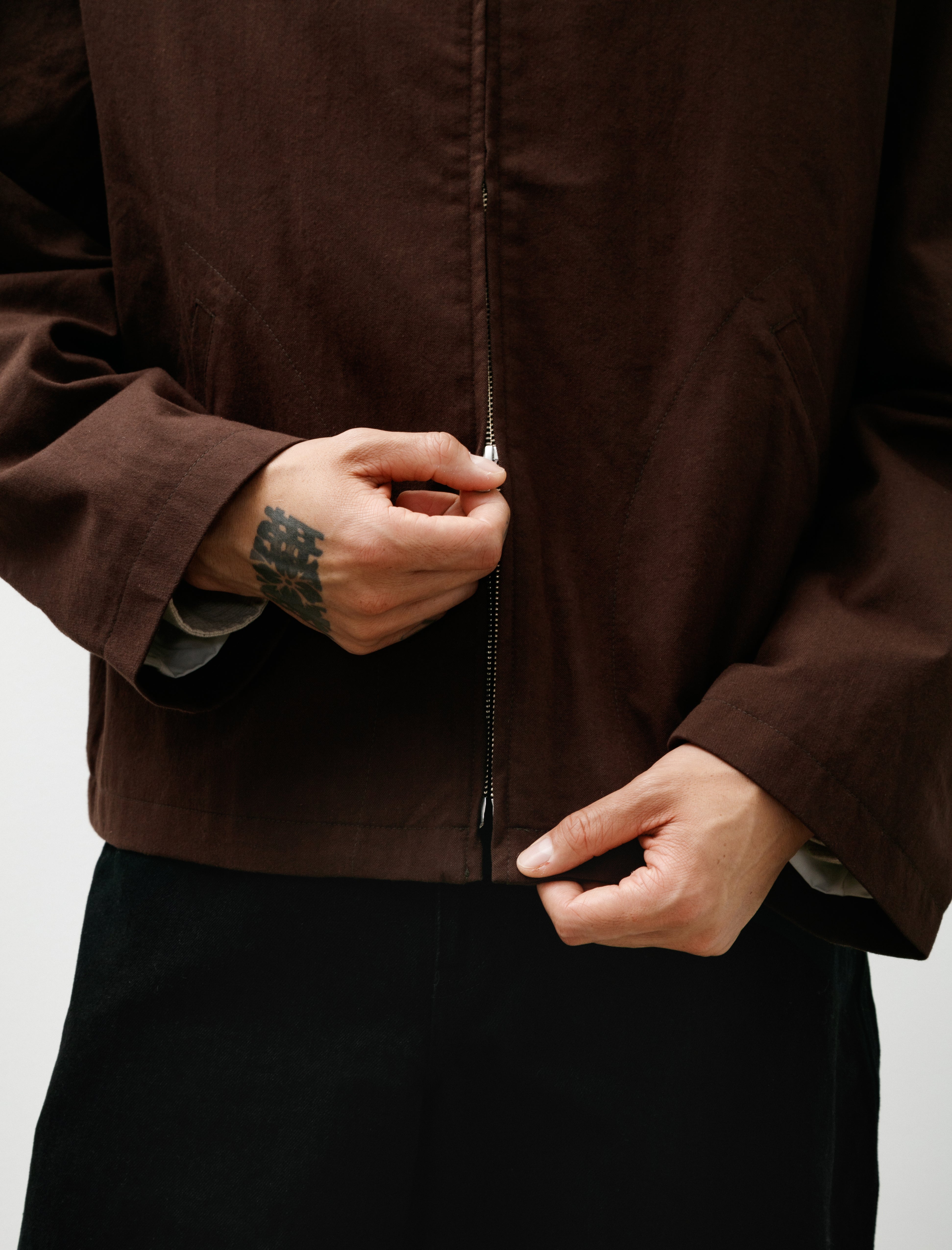 James Coward Site Jacket Dark Brown Cotton Wool Twill