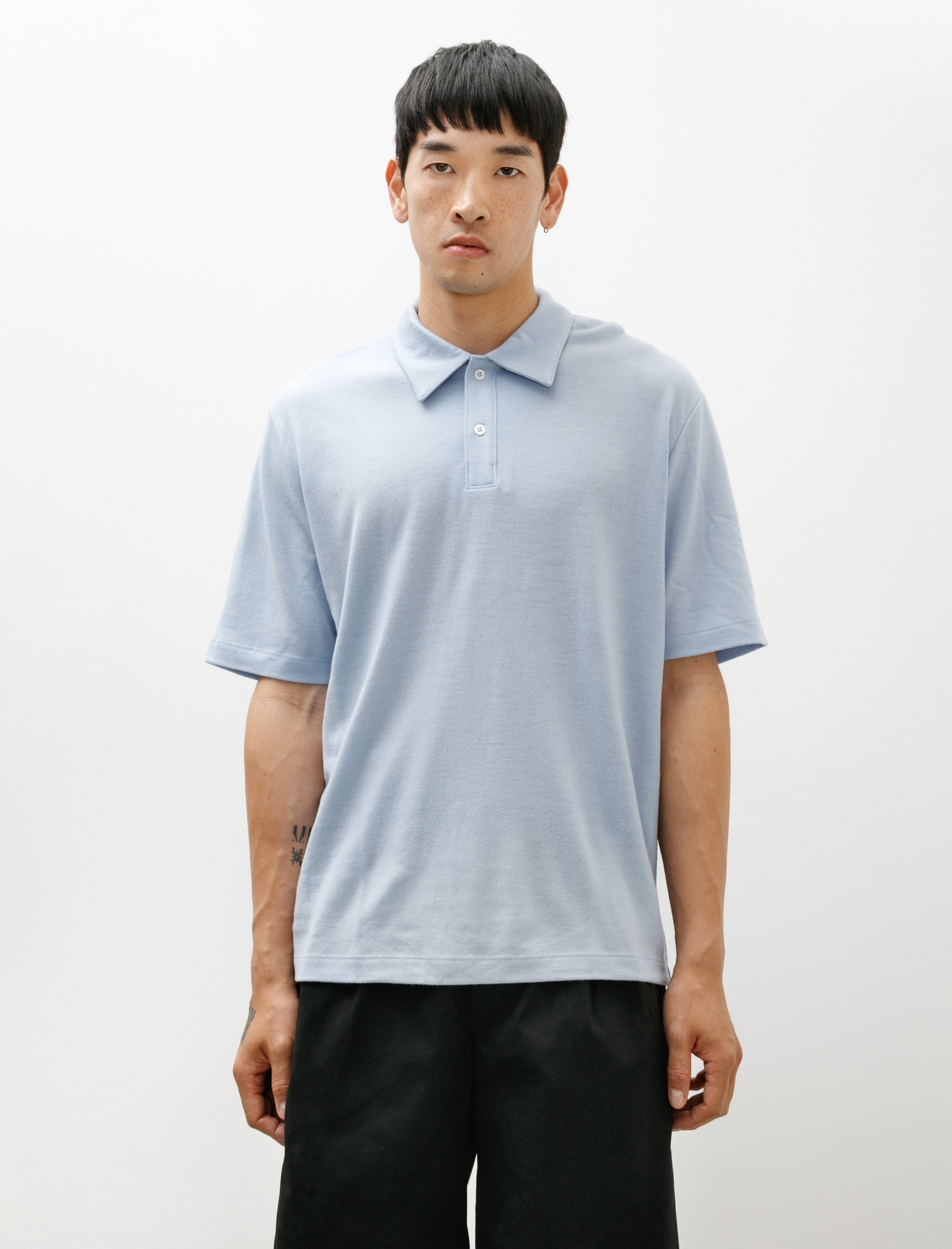 Lady White Co. Summer Wool Polo Light Blue