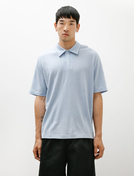 Lady White Co. Summer Wool Polo Light Blue – Neighbour