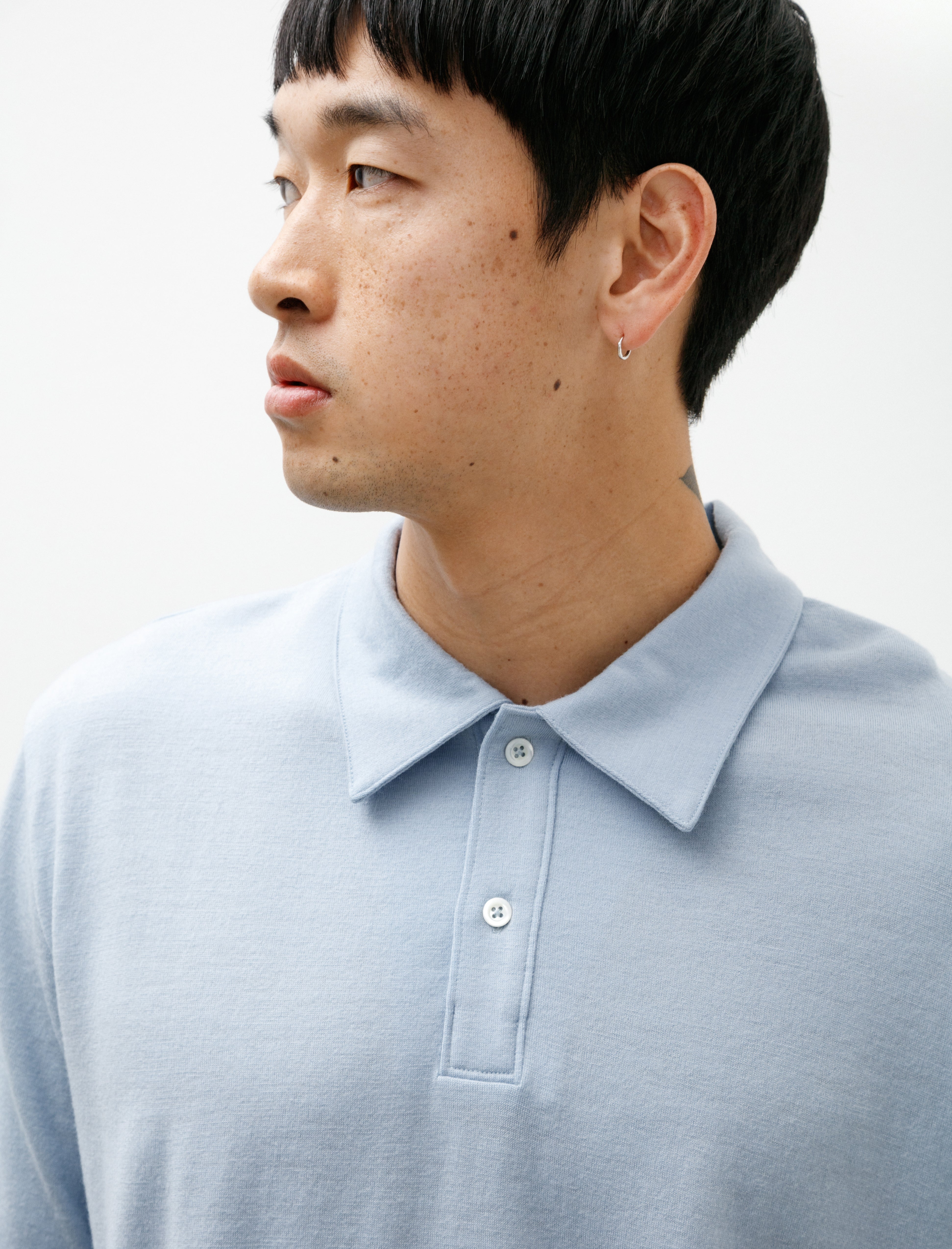 Lady White Co. Summer Wool Polo Light Blue