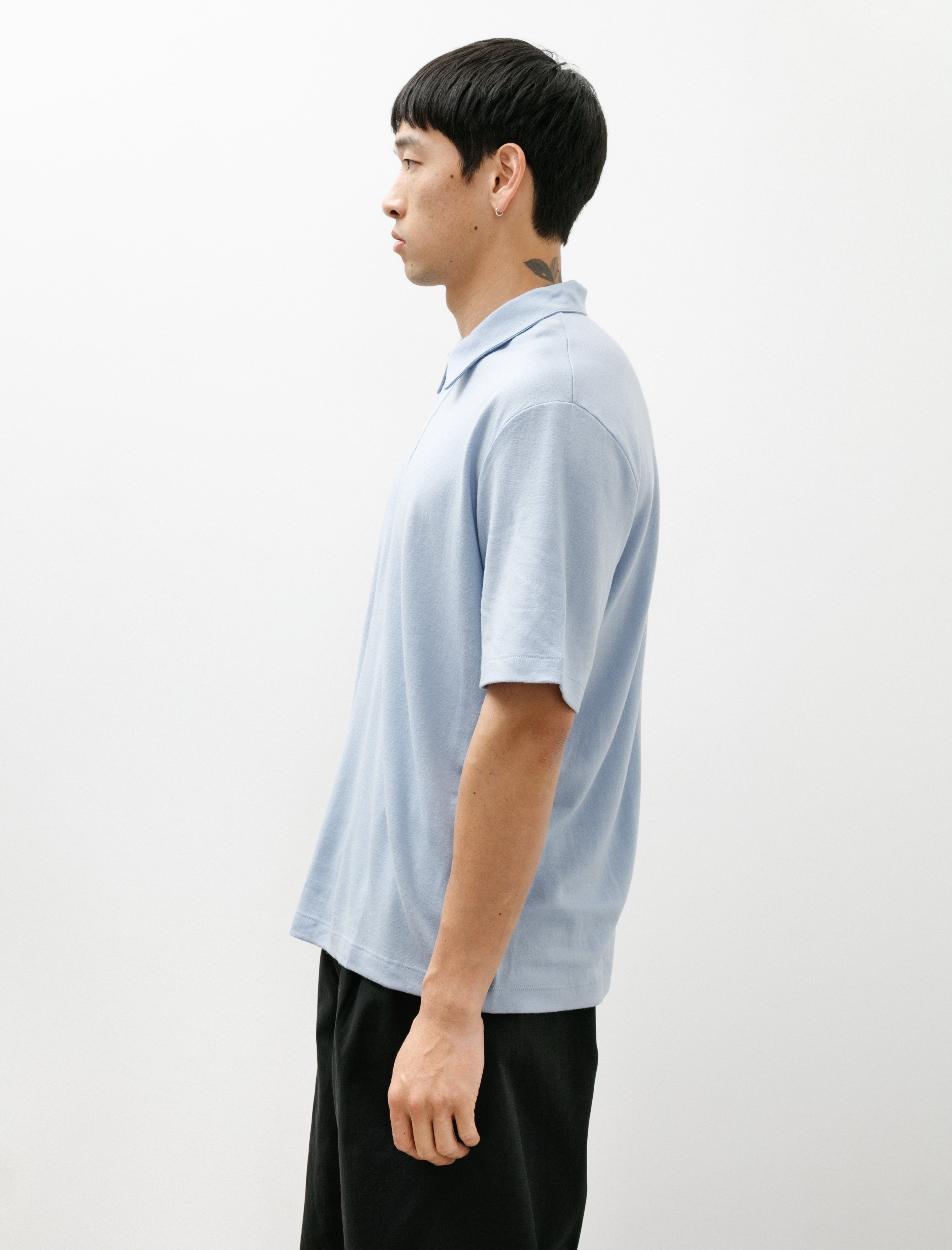 Lady White Co. Summer Wool Polo Light Blue
