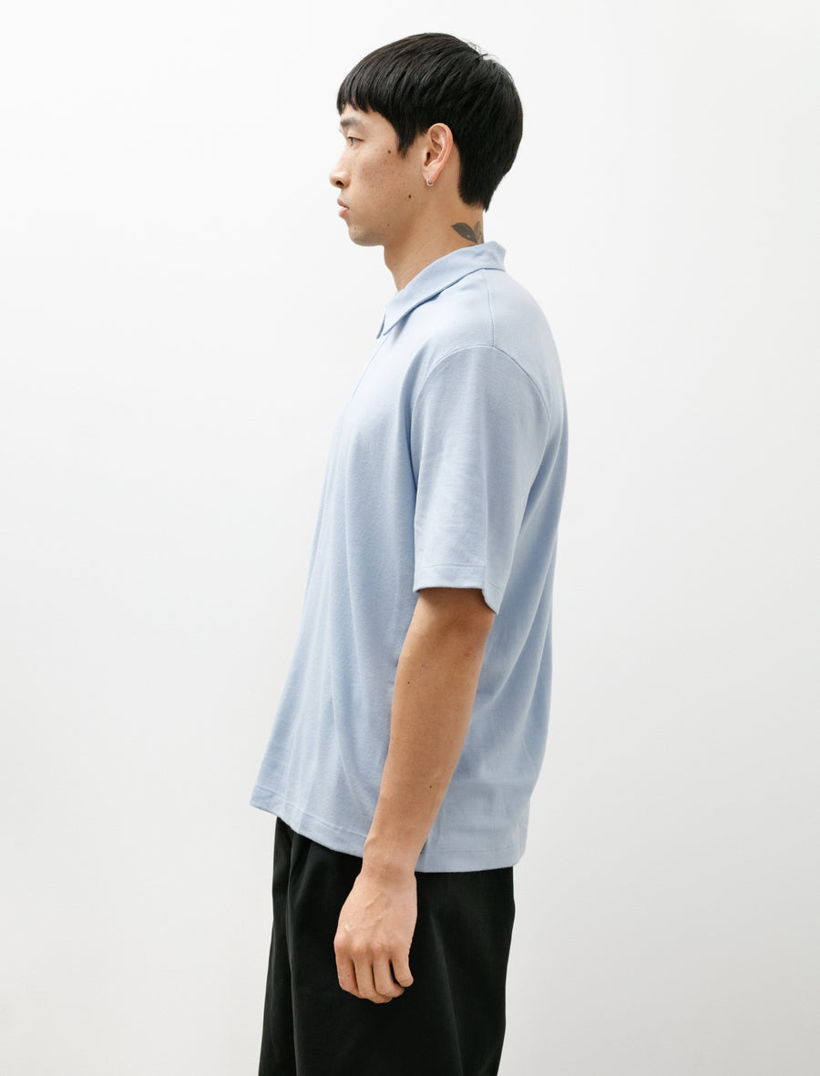 Summer Wool Polo Light Blue - Image 3