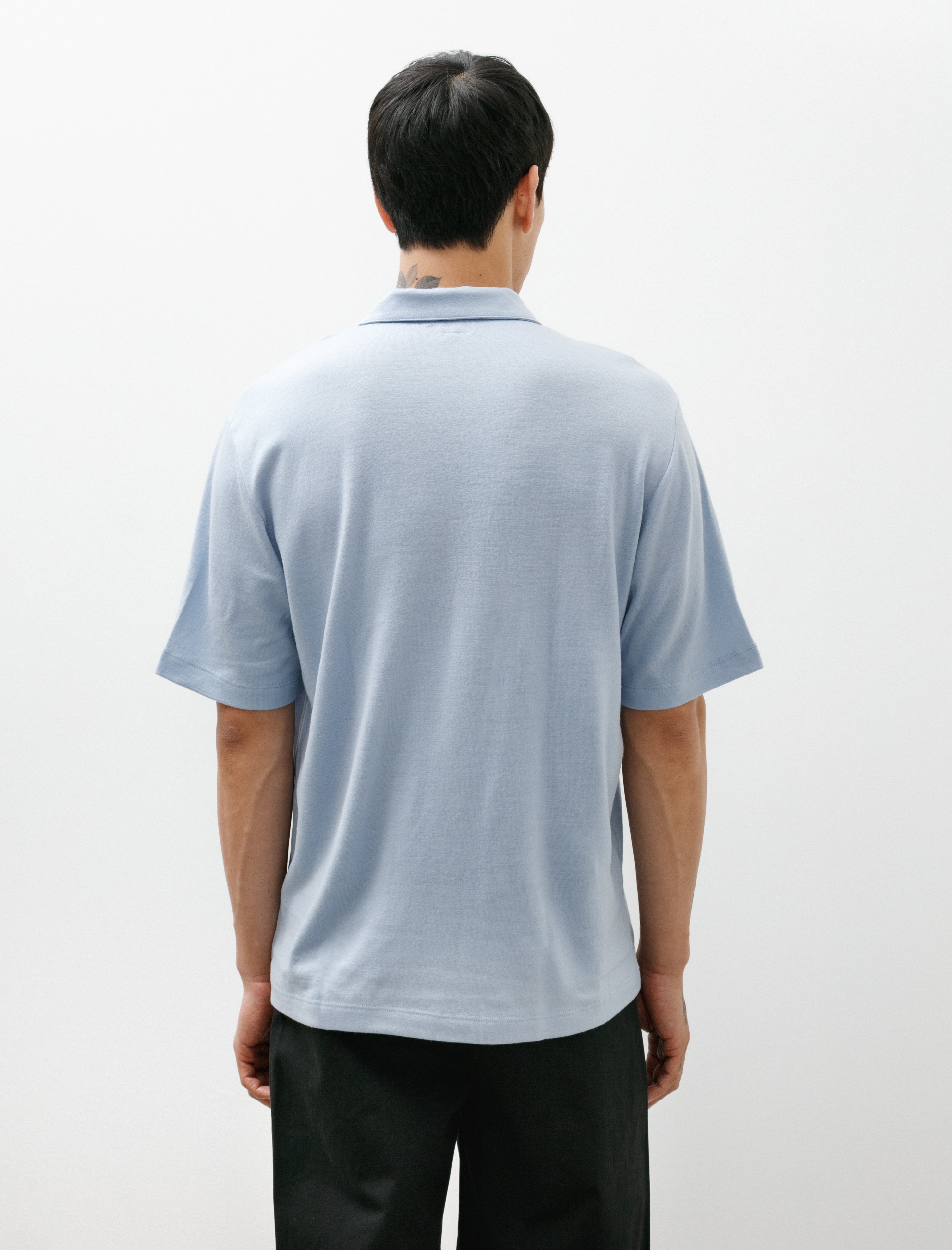 Lady White Co. Summer Wool Polo Light Blue
