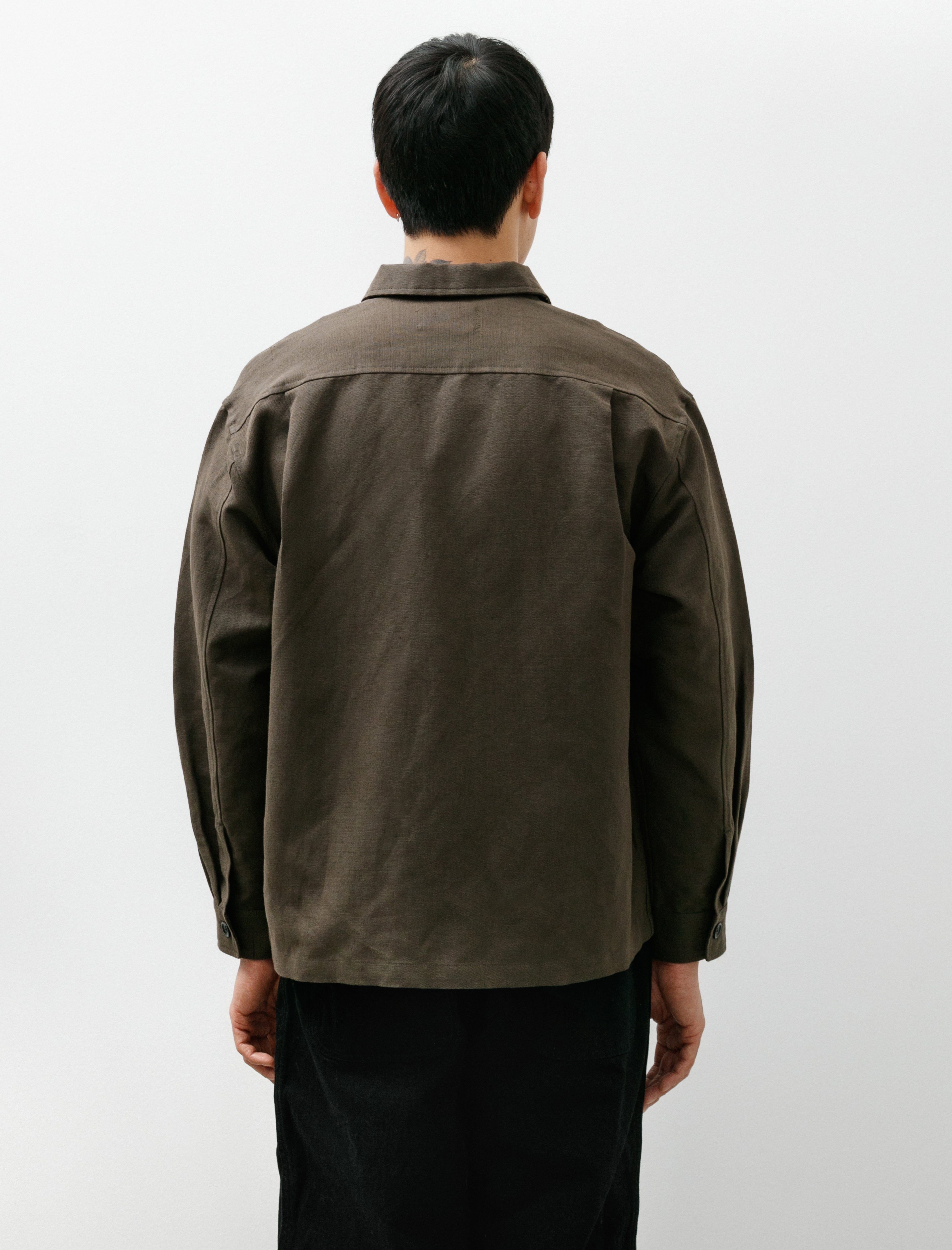 James Coward Travail Shirt Coffee Grounds Belgian Linen