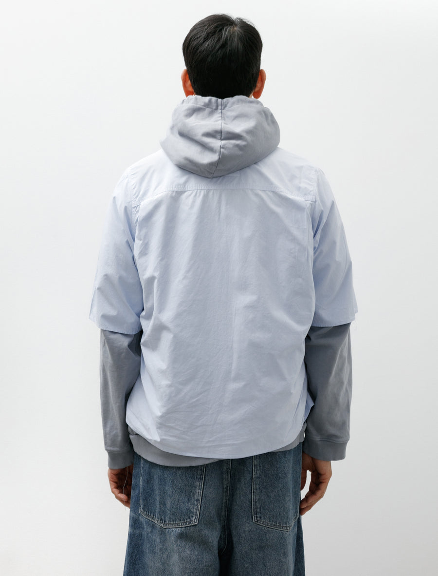 Research Shirt Hoodie Grey Melange Light Blue - Image 2
