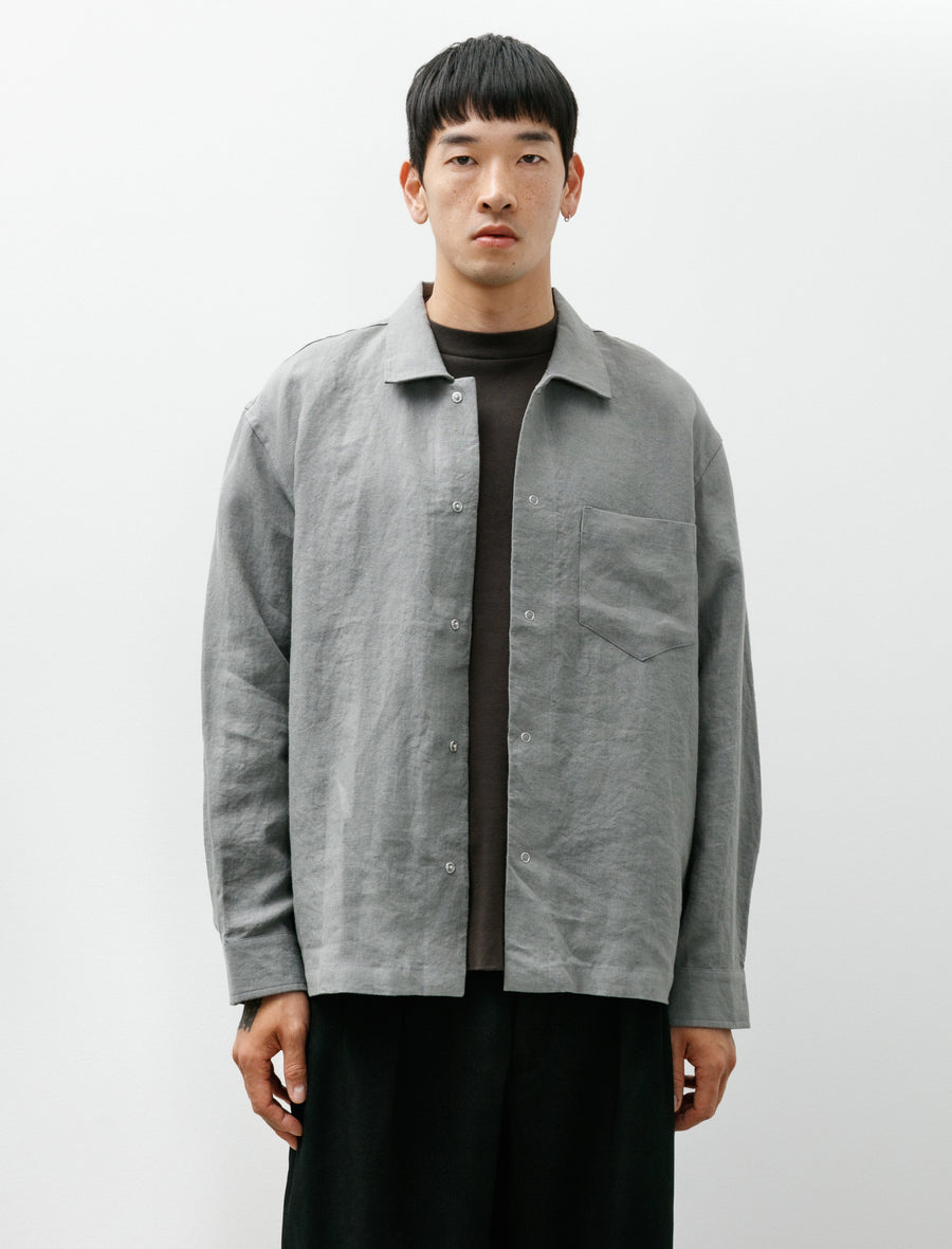 Workshop Shirt Flint Stonewashed Belgium Linen - Image 4