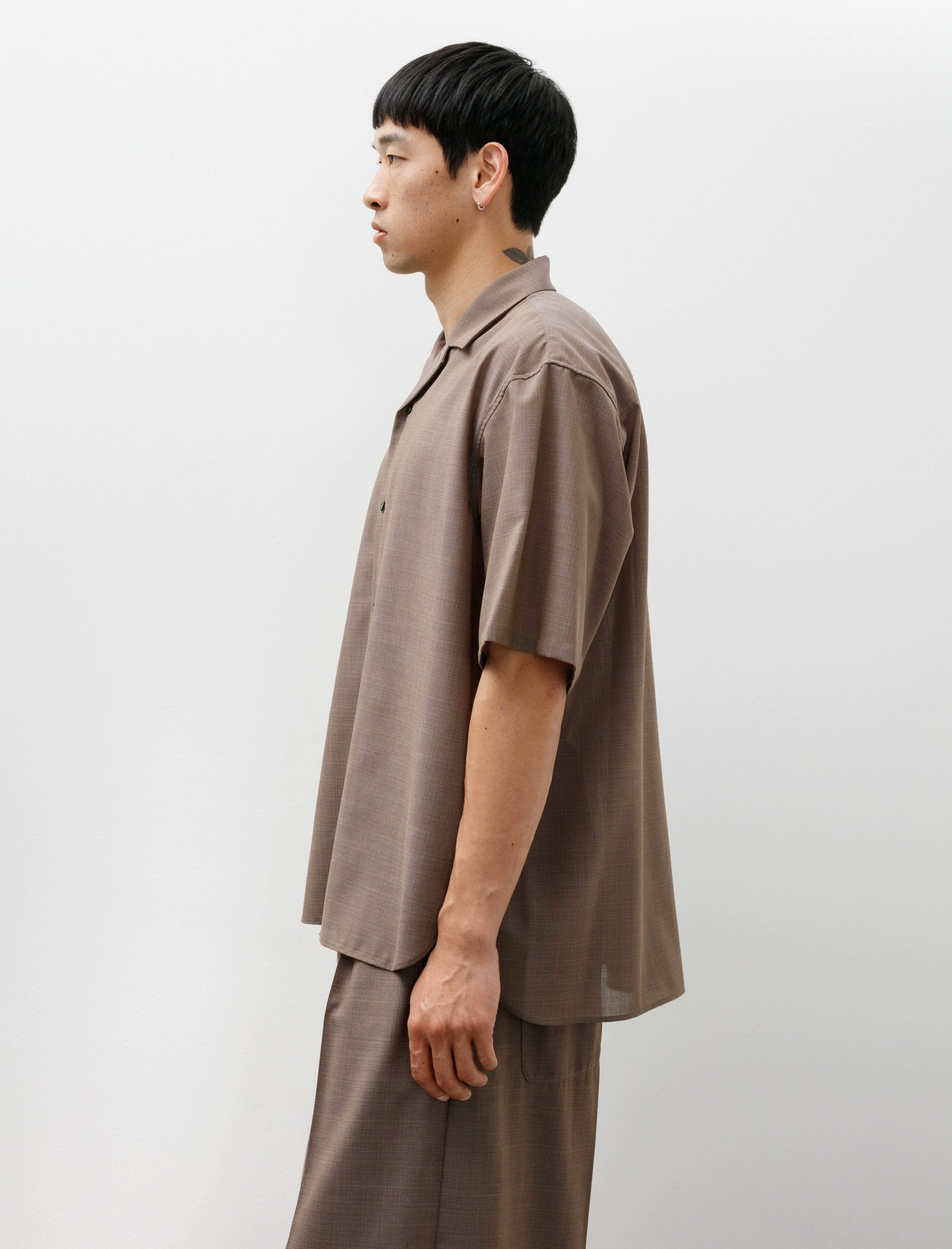 Open Collar Shirt C Stone