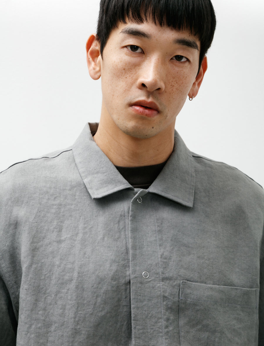 Workshop Shirt Flint Stonewashed Belgium Linen - Image 5