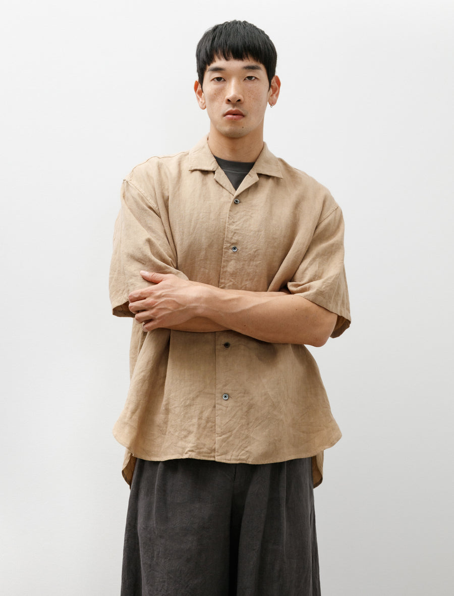Open Collar Shirt B Beige - Image 1