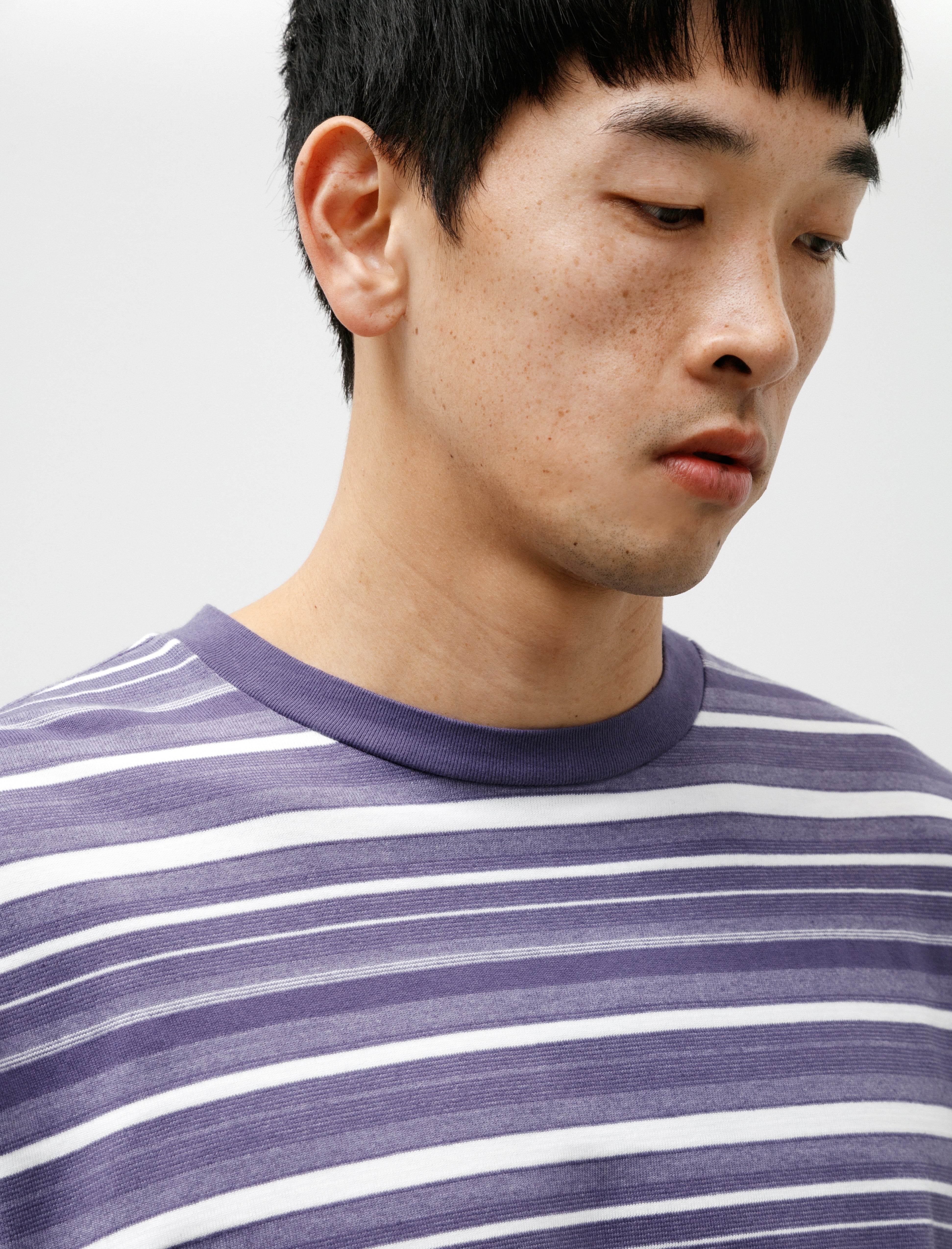 Oversize Longsleeve B White Dark Purple